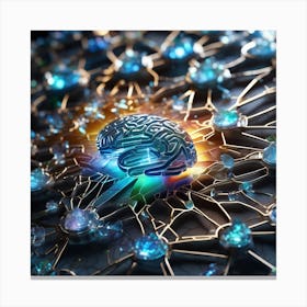 3d Rendering Of A Brain 2 Canvas Print