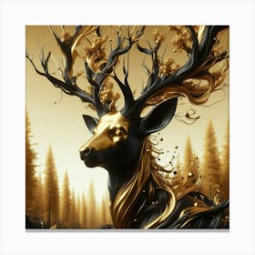 Gold Deer 1 Canvas Print