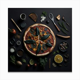 Pizza Props Knolling Layout (126) Canvas Print