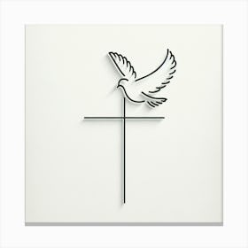 Cross And Dove 1 Canvas Print