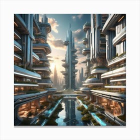 Futuristic City Canvas Print