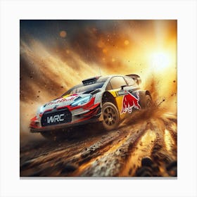WRC Rally Car In The Dirt Canvas Print