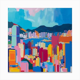 Abstract Travel Collection Hong Kong China 5 Canvas Print