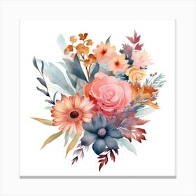 Watercolor Floral Bouquet 3 Canvas Print