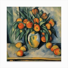 Peaches In A Vase Canvas Print