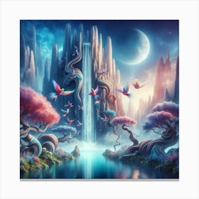 Cherry blossom waterfall (surrealism) - Style B Canvas Print