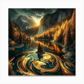 Golden Swirls 2 Canvas Print