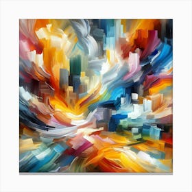 Abstract City Painting Canvas Print