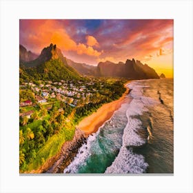 Sunset In Hawaii Canvas Print