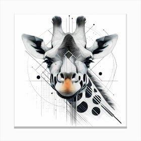 Giraffe Head - Abstract Line Art Illustration 166 Canvas Print