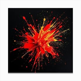 Abstract Paint Splash On Black Background Canvas Print