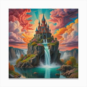 Enchanted Heights The Castle Of Cascading Waters (3) Canvas Print