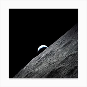 Crescent Earth Rises Above The Lunar Horizon Taken During The Apollo 17 Mission Canvas Print