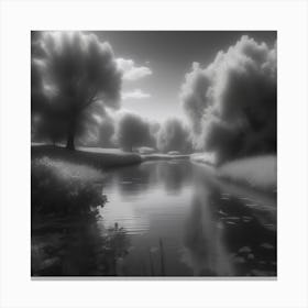 Black And White River 7 Canvas Print