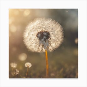 A Blooming Dandelion Blossom Tree With Petals Gently Falling In The Breeze 1 Canvas Print