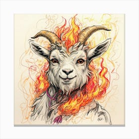 Goat In Flames 21 Canvas Print