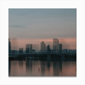 City Skyline At Dusk Canvas Print