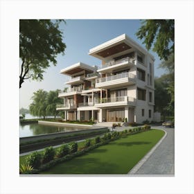 View Of A Residential Building Canvas Print