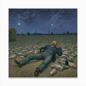 Pigs In The Field Squeals and Smoke: A Drunken Twilight Odyssey Canvas Print