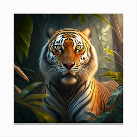 Tiger In The Jungle Canvas Print