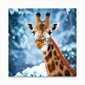 Firefly Whimsical Winter Wonderland With Cheerful Giraffe 42060 (2) Canvas Print