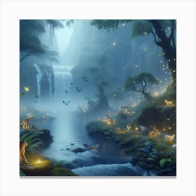 Forest At Night 1 Canvas Print