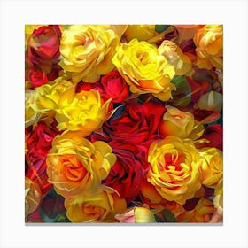 Abstract Roses 3 Canvas Print