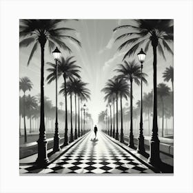 Palm Trees In The Evening Canvas Print