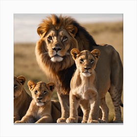 la familles de lion Canvas Print