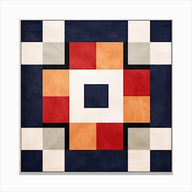 Abstract Ascent: Mid Century Squares Geometric Odyssey Canvas Print