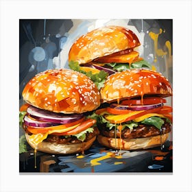 Modern Burger Bliss Contemporary Art Canvas Print