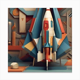 3d Rendering Of A Rocket Canvas Print