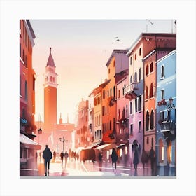 Venice At Sunset 2 Canvas Print