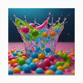 Colorful Candy Splash Canvas Print