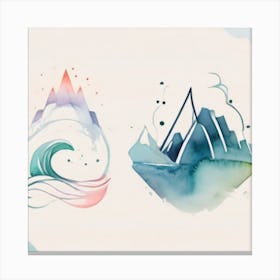 Watercolor Mountains Canvas Print