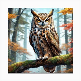 Owl In The Forest 197 Canvas Print