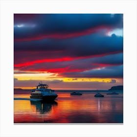 Sunset At The Harbor 2 Canvas Print