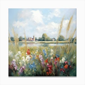 Wildflowers In The Meadow At Bisham Canvas Print