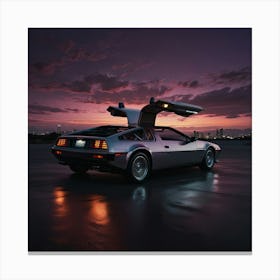 Back To The Future Delorean Canvas Print