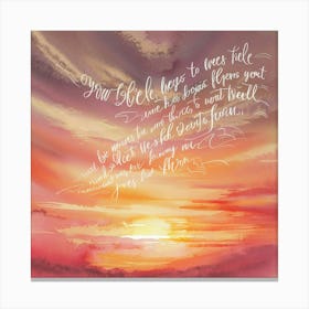 Sunset With Words Canvas Print