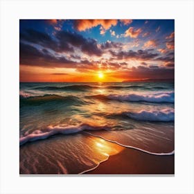 Sunset On The Beach 865 Canvas Print