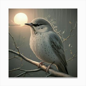 Bird In The Moonlight Canvas Print