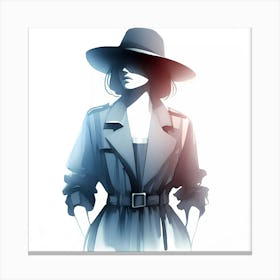 Woman In A Trench Coat Canvas Print