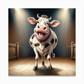 Cow In A Barn 2 Canvas Print