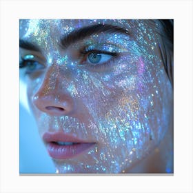 Girl With Glitter On Her Face 1 Canvas Print