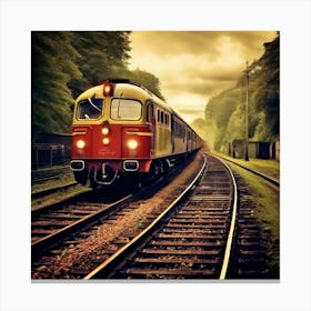 Transportation Railway Transport Rail Track Chemin De Fer Train Britain Signal Yellow Red (7) Canvas Print