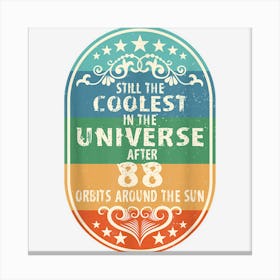 88 Year Of Being Awesome Limited Edition 88th Birthday Canvas Print