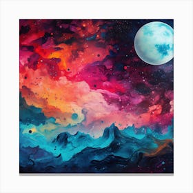 Abstract Nebula Painting Canvas Print