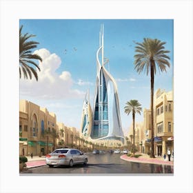 Qatar'S Tallest Building Canvas Print