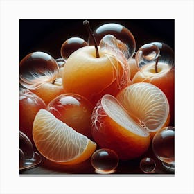 Orange Fruits Abstract Color Drawing Canvas Print